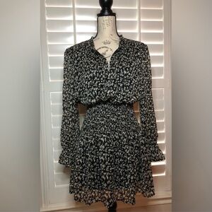 bishop + young Black and White Midi Dress